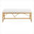 Entryway Bench White-Toned Velvet Two-Seater Glam Gold Metal Frame for End of Bed and Dining Areas