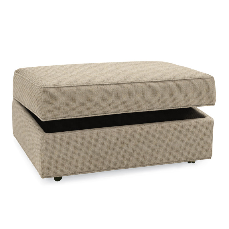 Upholstered Ottoman, Oatmeal Crypton Performance; 0822-74