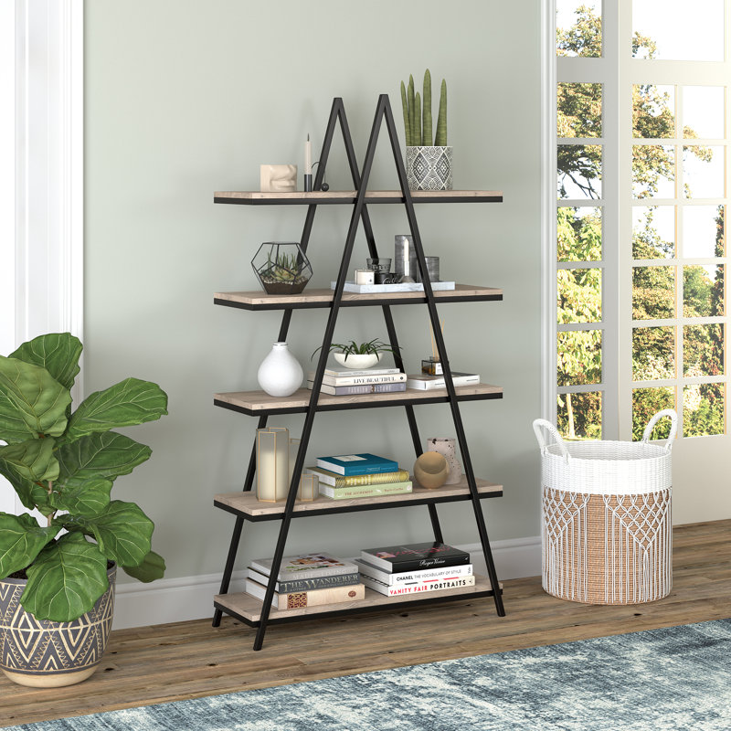 Steel Ladder Bookcase, Blackened Bronze/Antique Grey