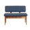 Banc moderne avec rangement, noyer et bleu foncé, 43,3 po x 33,5 po x 15,7 po Modern | 100% panneau de particules enduit de mélamine et tissu 100% lin | Pieds de charme, design élégant et fonctionnel, parfait pour le vestibule ou le salon, hauteur du siège: 18,9 pouces