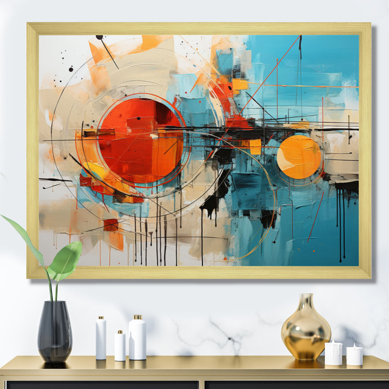 Garian Abstract Chromatics III - reproduction imprimée, H 12 po x l 20 po x P 1 po, Encadrement doré