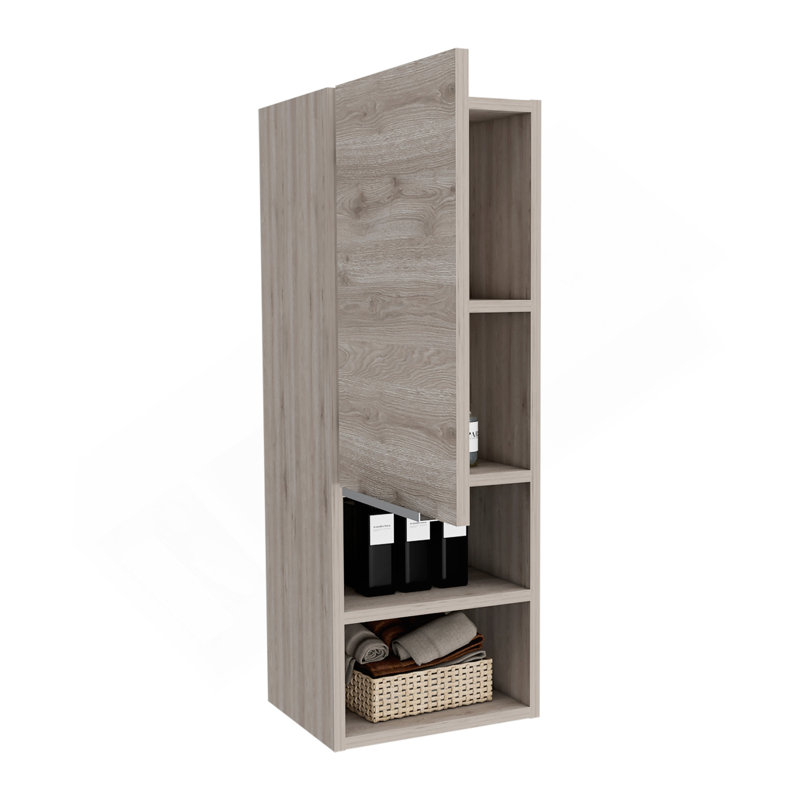 Milwaukee Medicine Cabinet, Two Shelves, Single Door Cabinet, Two Interior Shelves, Light Gray