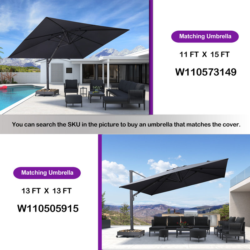Housse de parasol de porte-parapluie Cantilever, Gris