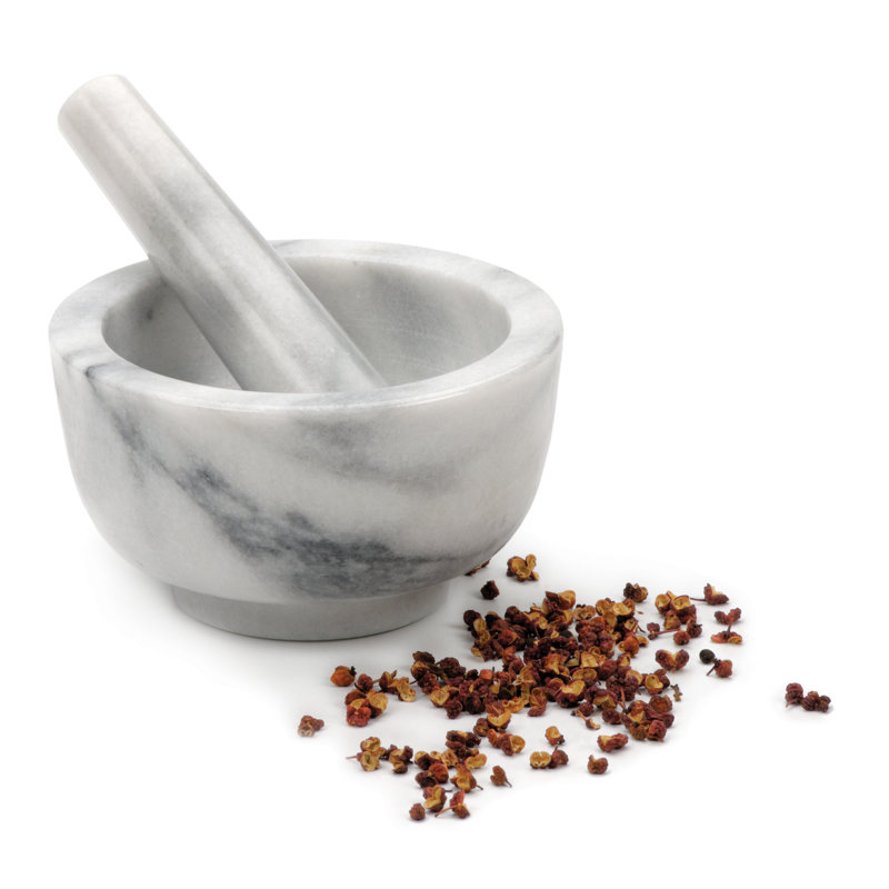 White Marble Kitchen Mortar and Pestle Set
