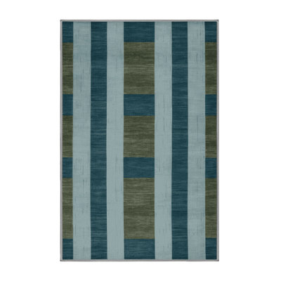Machine Washable Botanical Brown Area Rug