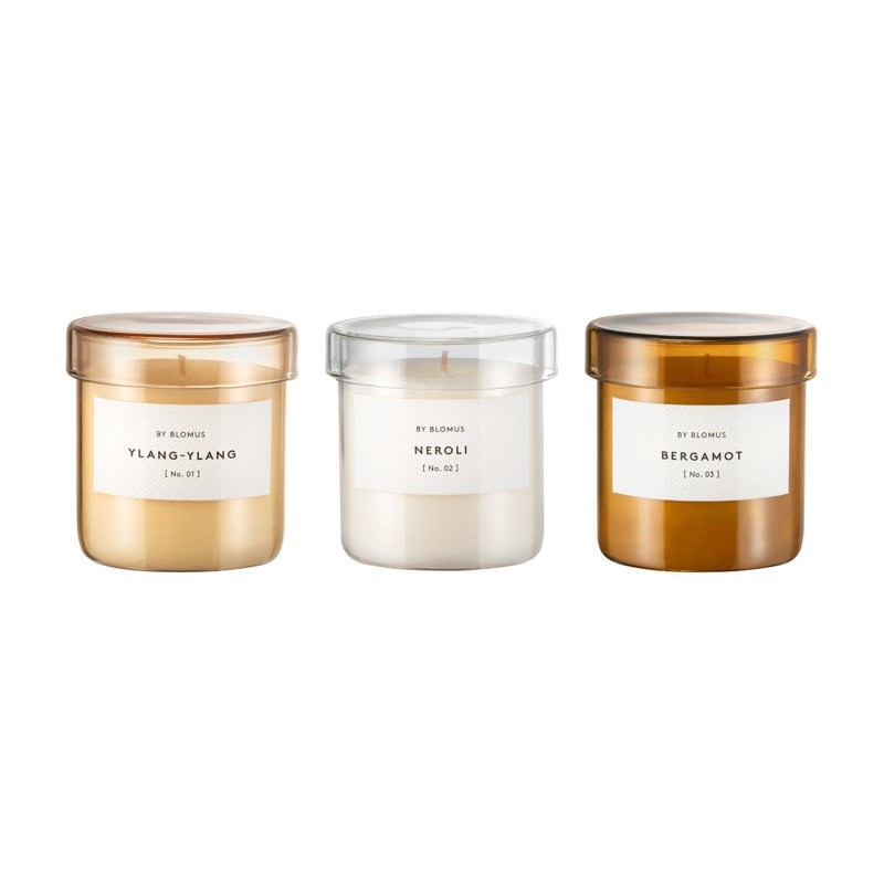 VALOA Scented Candles In Glass Containers - Set of 3