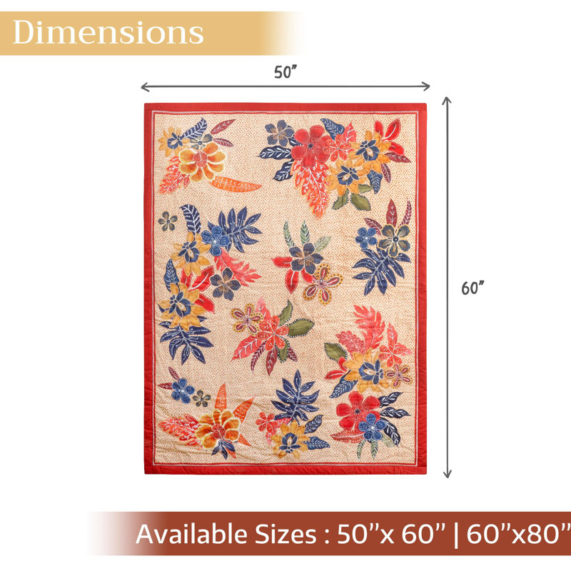 Plaid Maison d'Hermine Kalahari 100 % coton - 127 cm x 152 cm, L 60 po x l 50 po