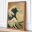 Great Wave in Blue Japandi - Wrapped Canvas-1640810056-1640810060