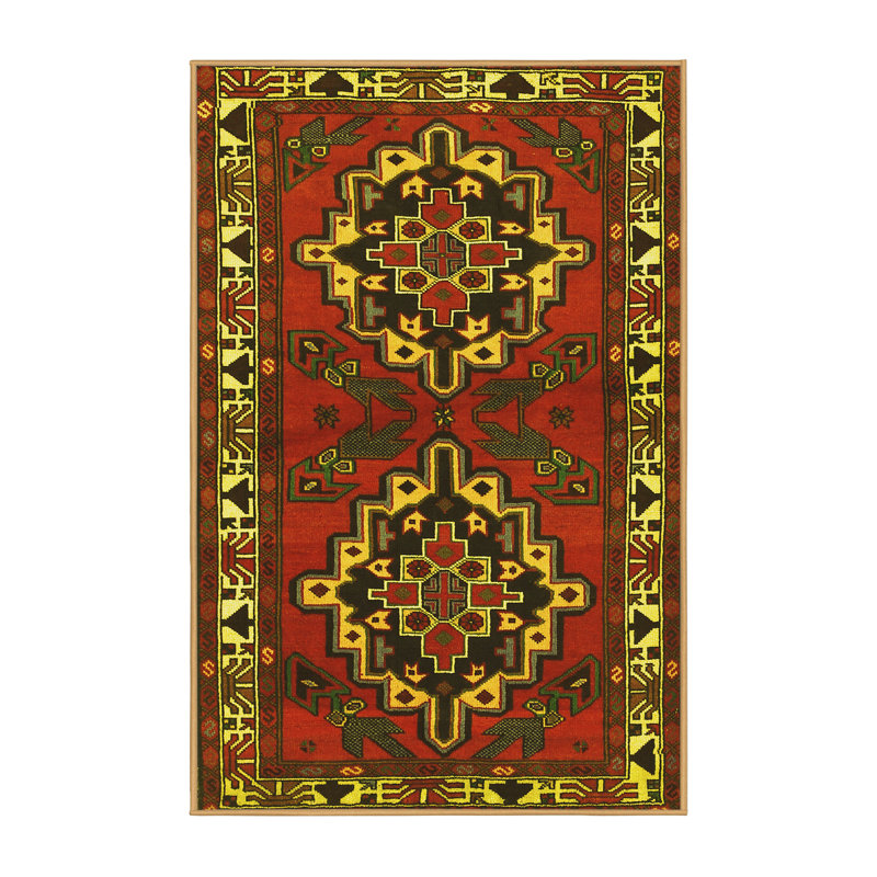Haziel Washable Oriental Indoor Rug, Rectangle 5' x 7'