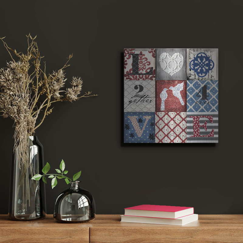  «9 Love rwb» par Art Licensing Studio, art mural en métal, 12 po x 12 po, H 12 po x l 12 po