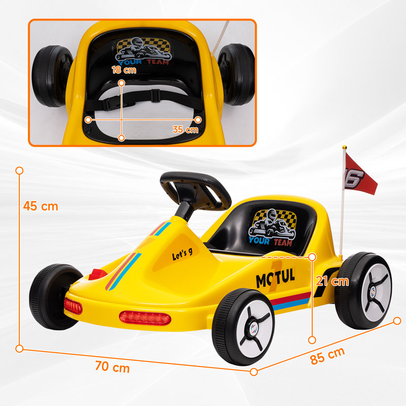 HOMCOM Battery Powered Ride On, Yellow