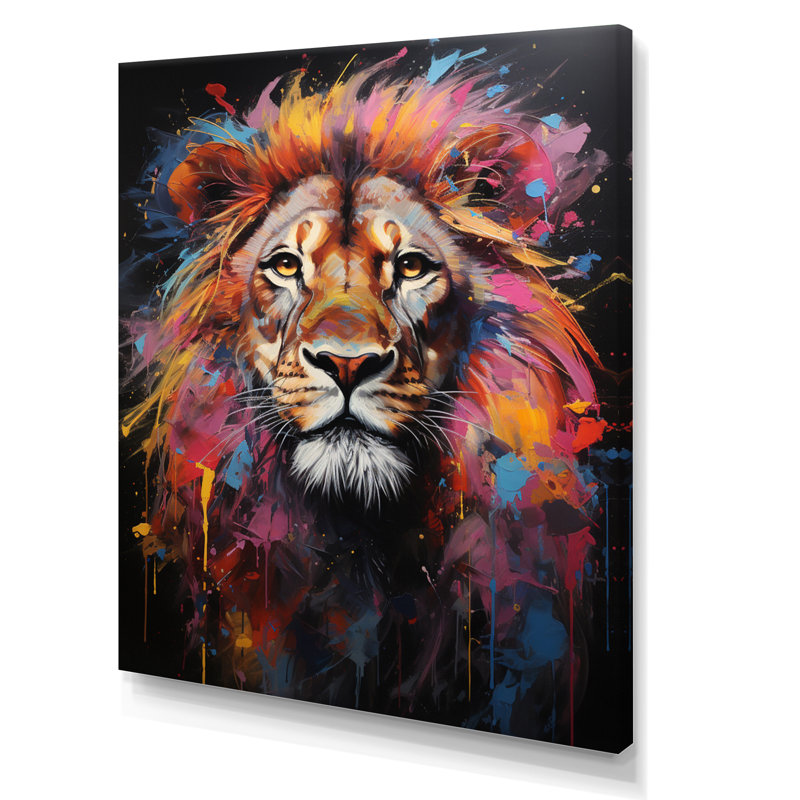 " Lion Urban Wild Urban II ", 40" H x 30" W x 1.5" D, Wrapped Canvas