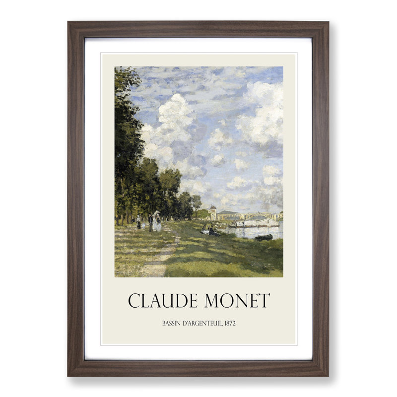 Bassin Dargenteuil by Claude Monet - Picture Frame Graphic Art, Walnut Framed, 65cm H x 48cm W x 2cm D