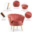Fauteuil demi-tonneau en velours 28,8 po Raelynn-1346203086