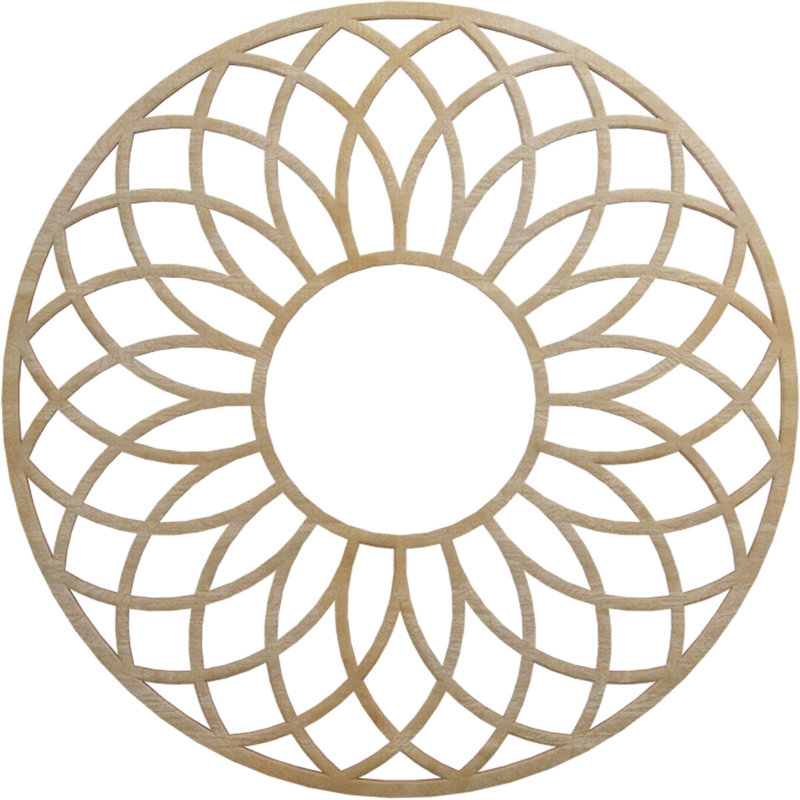 Médaillon de plafond en bois ajouré 26 pi x P 8 pi 8 pi x P 1/4 po noyer, Noyer blanc, H 24 po x l 24 po x P 0,25 po