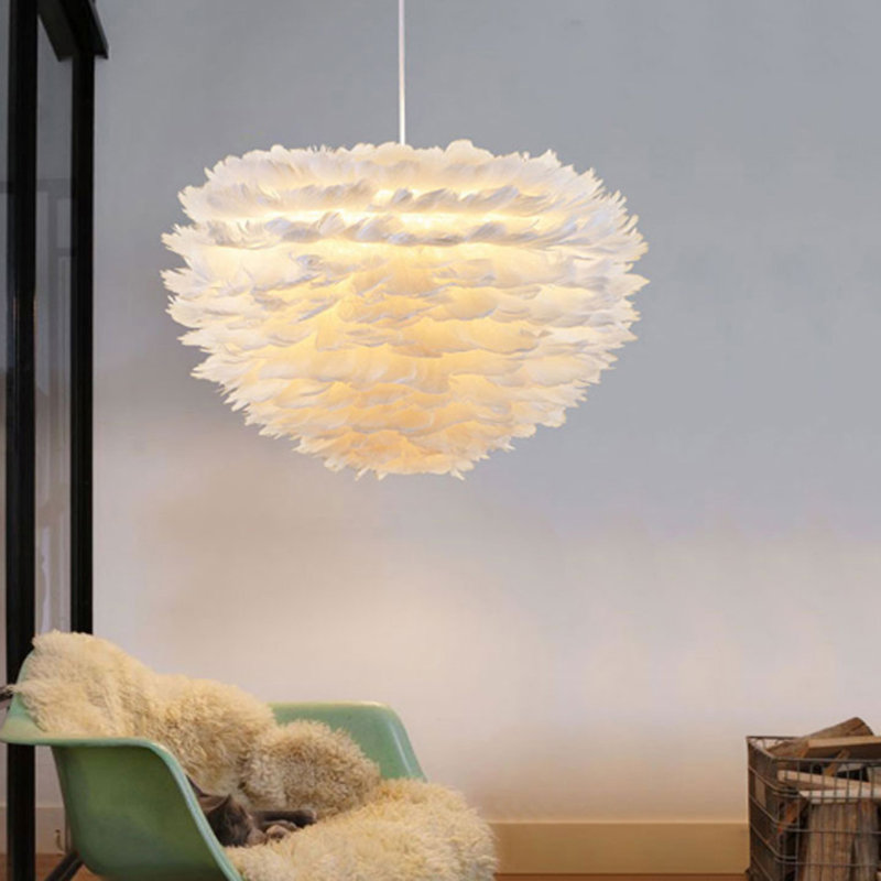 Luminaire suspendu pour îlot de cuisine Nolan Unique, Blanc, L 22,8 po x P 22,8 po x H 13,8 po