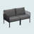 Ensemble de conversation de patio 3 pièces, ensemble de mobilier modulaire d'extérieur moderne avec table basse carrée, siège profond à coussin épais imperméable-1896553640