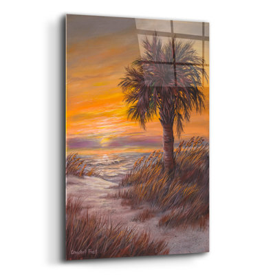 Art mural épique «Palmetto Sunrise» par Campbell Frost, 12 po x 16 po