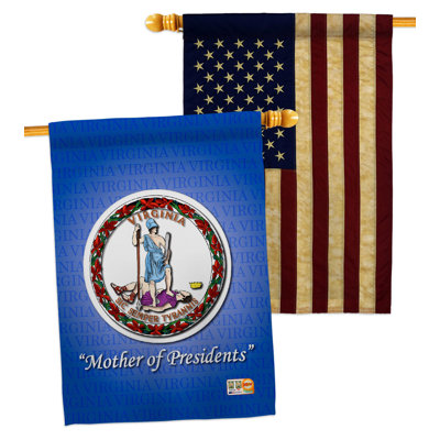 Drapeau de maison 2 pi 3 po x 2 pi 3 pi Virginia