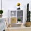 Sybil Freestanding 4 Cube Storage Cabinet Unit Bookcase w/ 2 Drawer
