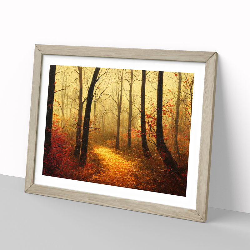 Magnificent Autumn Forest - Framed Print, 25cm H x 34cm W x 2cm D, Oak