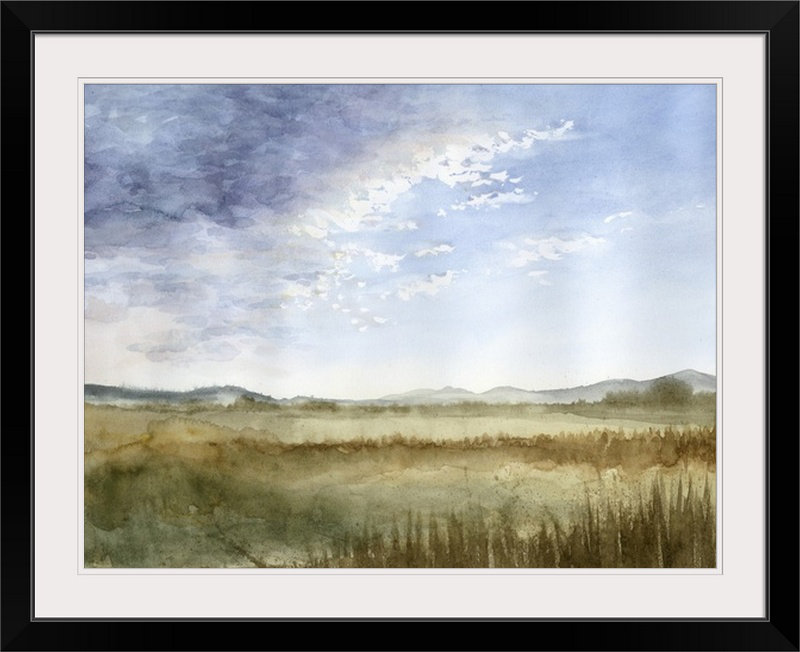 « i » megan meagher, reproduction d’art Montana Horizon, Cadre noir, H 35 po x l 44 po x P 1 po