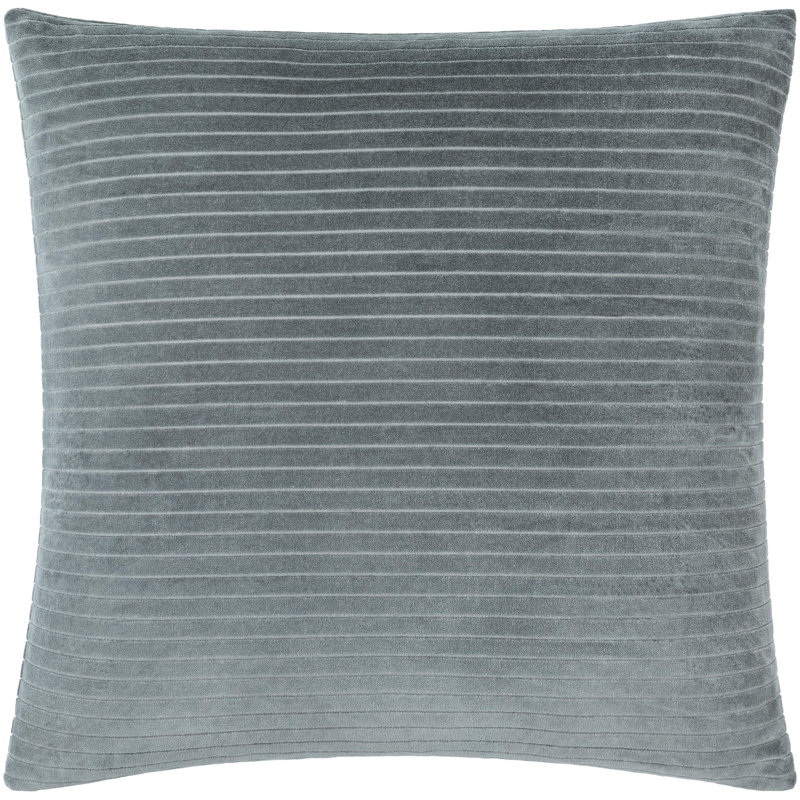 Coussin Alda, 22 po x 22 po, Duvet, Bleu sarcelle foncée