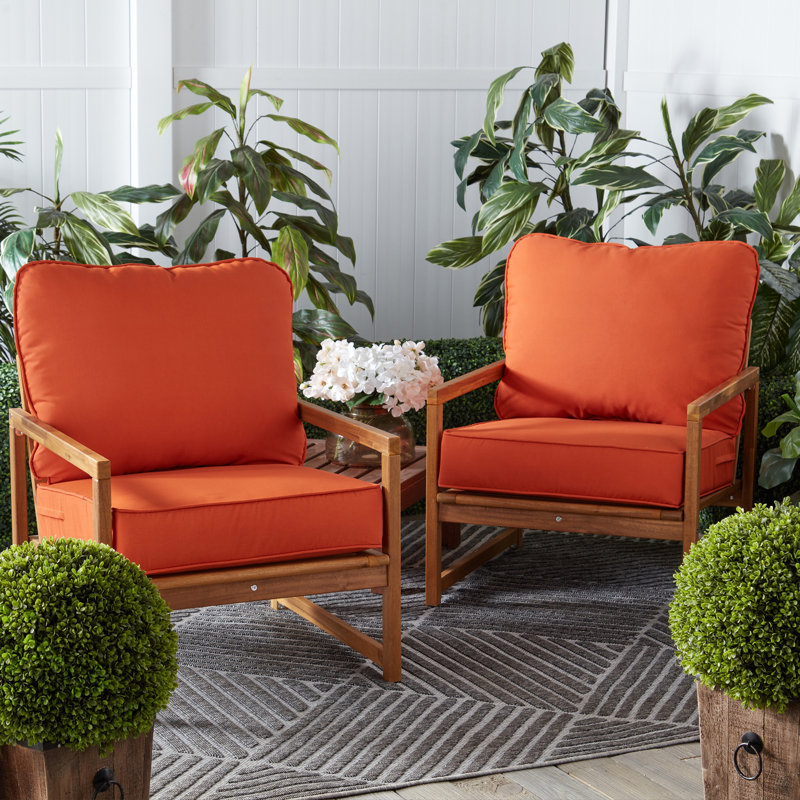Outdoor 2-Piece Deep Seat Cushion Set, Rust
