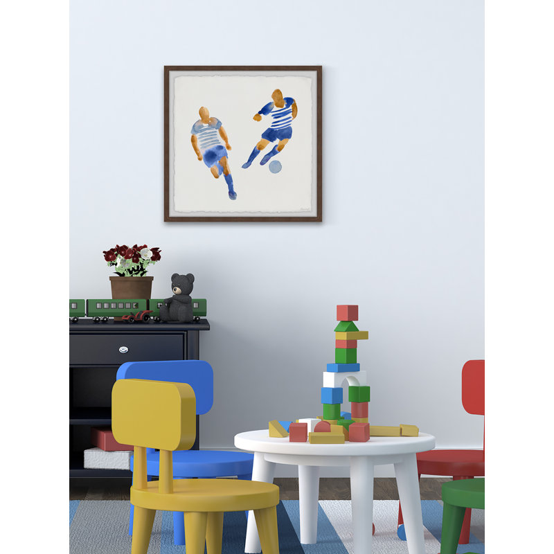 'Soccer Workout' Framed Print, 24" H x 24" W x 1.5" D