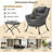 Lazy Chair With Foldable Ottoman, Modern Comfy Lounge Chair, Large Sofa Armchair With Footrest And A Side Pocket, Leisure Reading Chair With Footstool For Bedroom, Living Room, Dorm, Dark Grey-1426192234