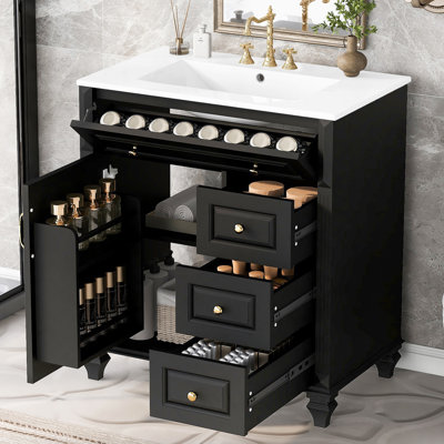 Meuble-lavabo 30 po avec comptoir en céramique