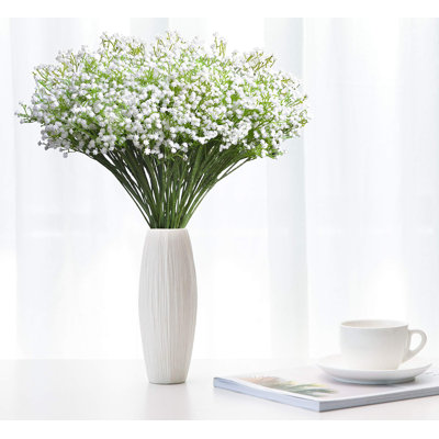 Fleurs artificielles Babys Breath, 24 pièces Faux fleurs Bouquet de gypsophile Fleurs d'automne artificielles pour la décoration, Real Touch Fleur de soie pour mariage, fête de bricolage, maison, jardin, bureau (blanc)