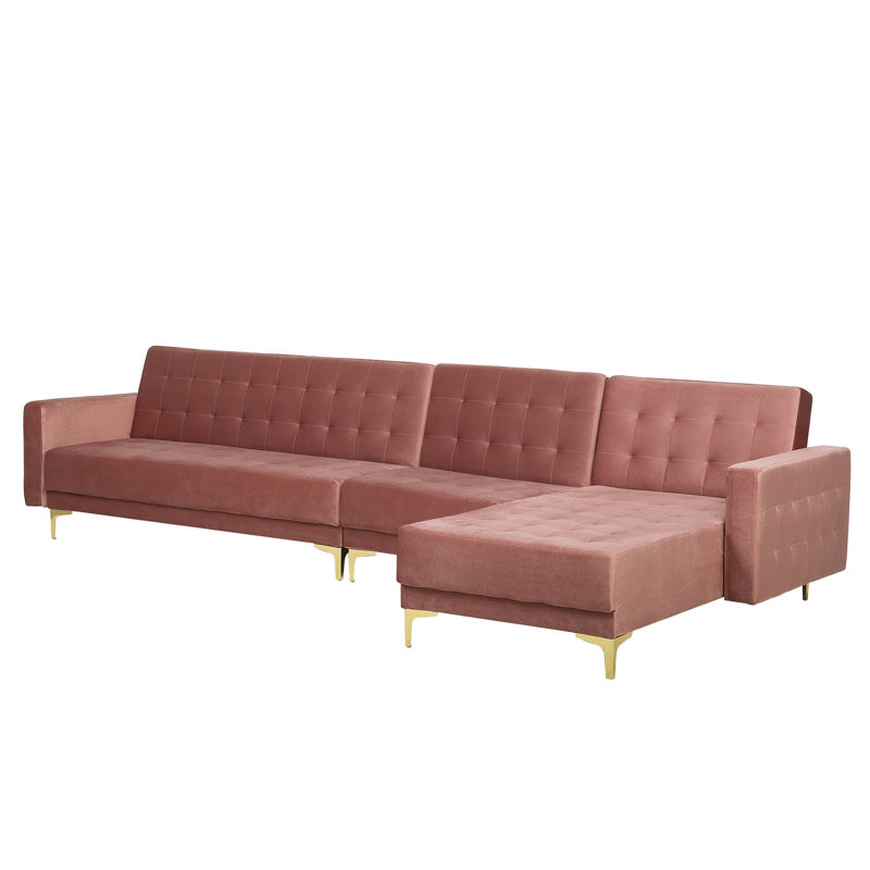 Cuaron 5 Seater Velvet Corner Sofa , Right Hand Facing