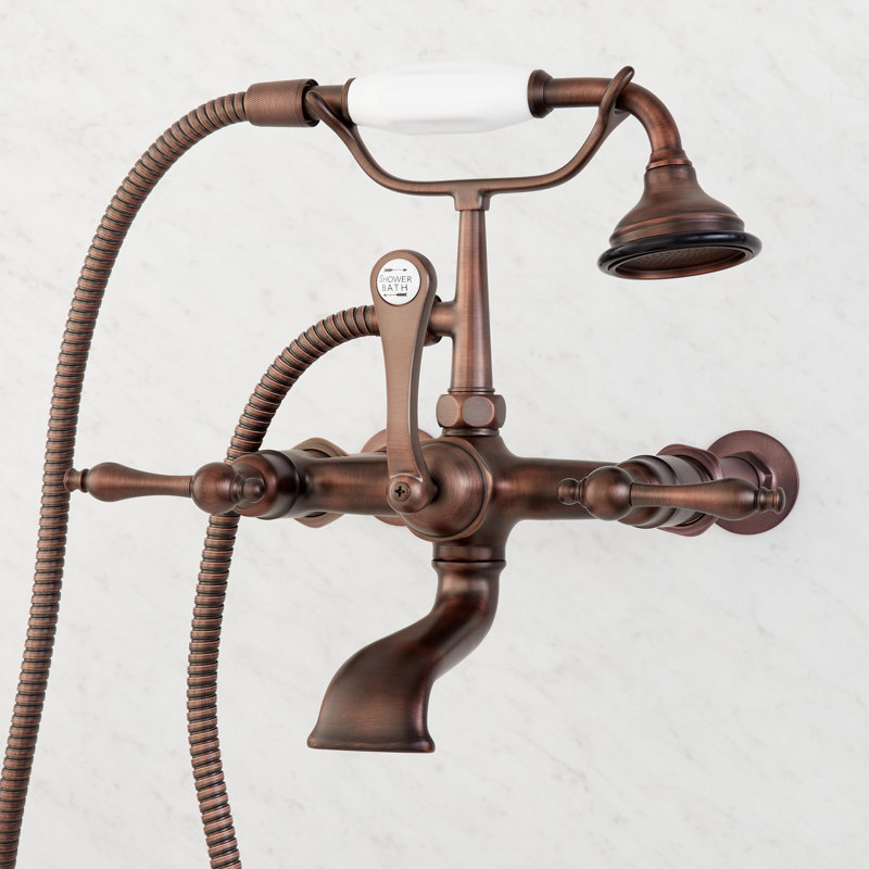 Telephone Style Wall Mounted Tub Faucet with Lever Handles, Oil Rubbed Bronze
