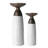 Two Tone Textured Porcelain Table Top Pillar Candle Holder 2 Piece Set - Modern Minimalist Decorative Accent for Living Room Fireplace Mantel or Dining Room-105452436