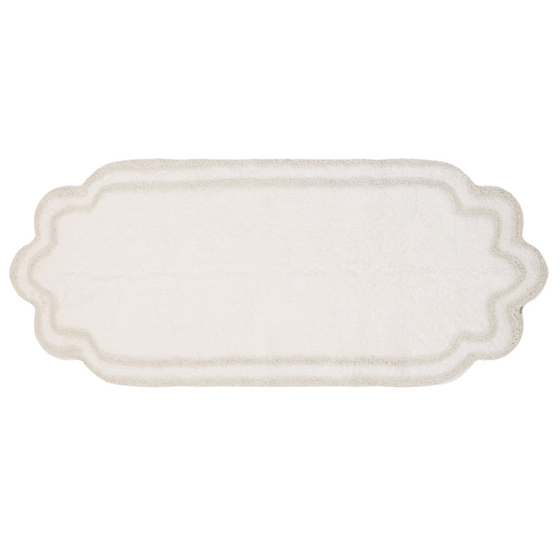 Tapis pour salle de bain Dobrinka, Blanc, 21 po x 54 po (rectangle)