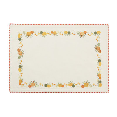 Ensemble de 4 napperons en coton Orange Harvest 13 po x 19 po