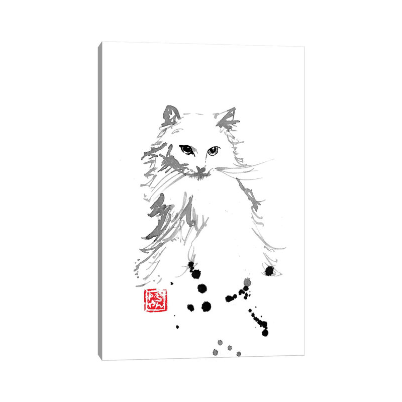 White Fur by Péchane - Print on Canvas, 66.04 cm H x 45.72 cm W x 1.91 cm D, Wrapped Canvas
