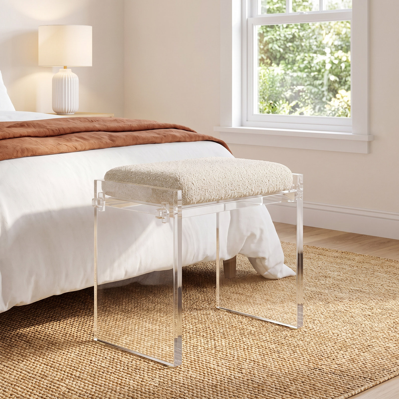 Vinisha Accent Stool, Knoll Beige