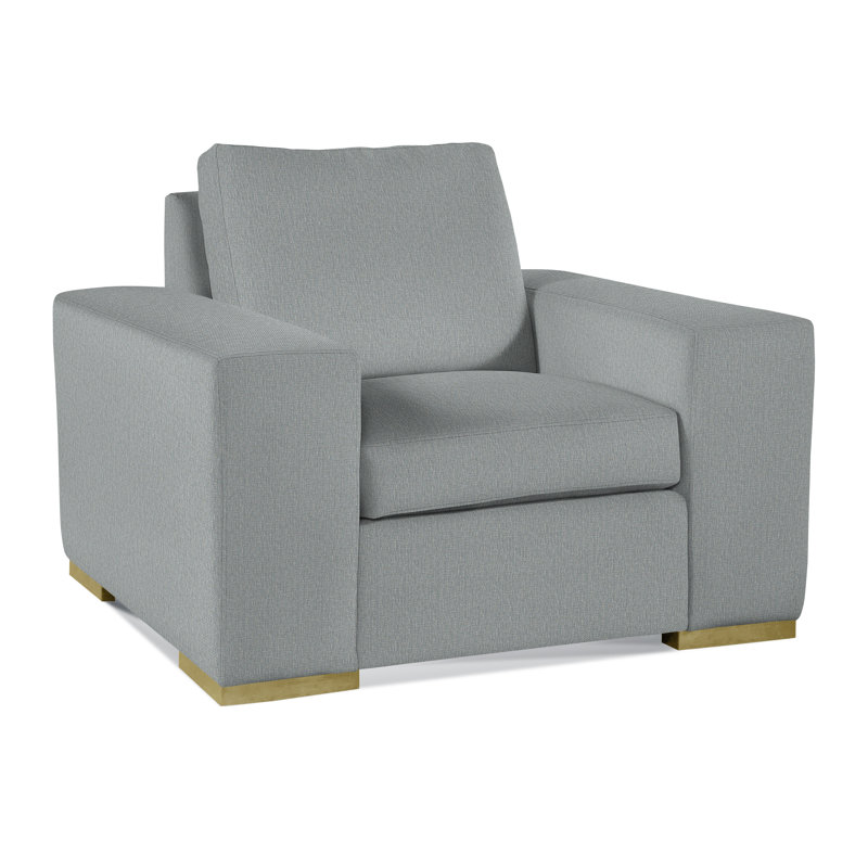 Memphis Armchair, Light Blue Performance Fabric; 0851-55, Java
