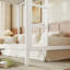 Lit mezzanine simple avec échelles, lit mezzanine simple en métal pour adultes, adolescents, enfants, amplement d'espace sous le lit et aucun sommier nécessaire, blanc-130169947-130169948