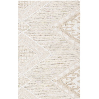 Tapis ivoire touffeté à la main Athiran Matilda