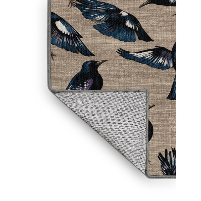  Tapis lavable européen Starling Birds, Tapis de couloir 2 pi x 5 pi