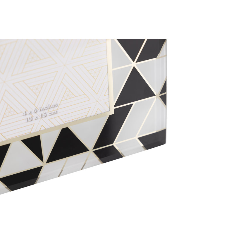 Foil Printing Glass Photoframe, 23 cm H x 18 cm W x 2 cm D