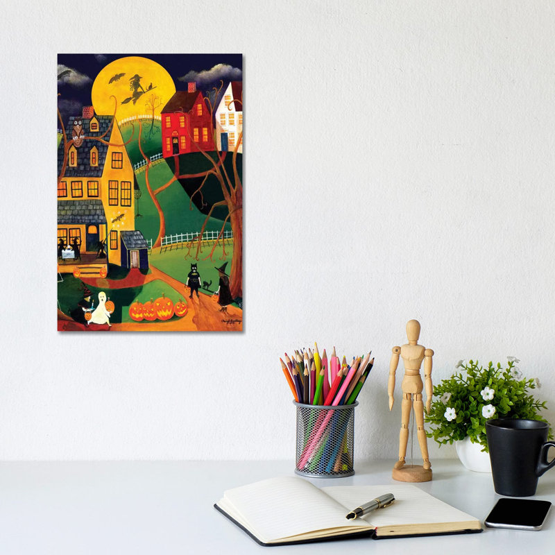 Halloween Trick Or Treat by Cheryl Bartley - Wrapped Canvas Painting