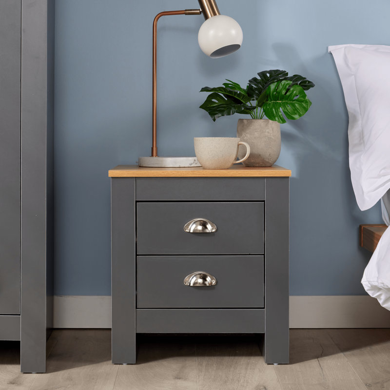 Claes Bedside Table, Graphite