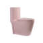 Toilette allongée une pièce à double chasse rose avec siège à fermeture en douceur Rose