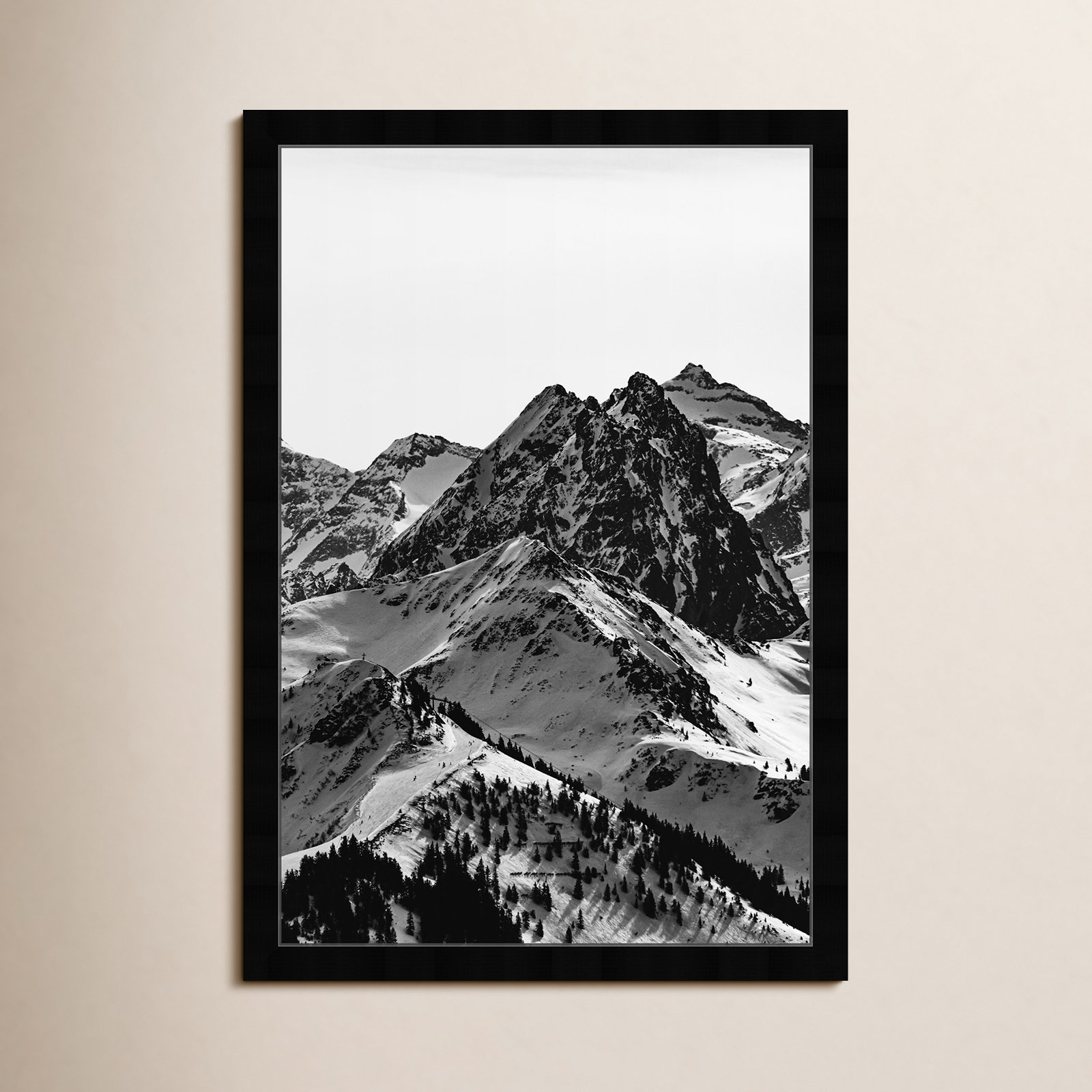 Up The Mountain by Oliver Gal, 56" H x 38" W x 0.5" D, Black