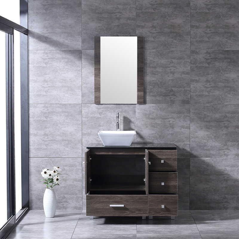 Ensemble de meuble-lavabo simple 22 po avec miroir Wybolt