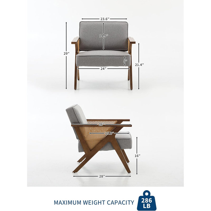Upholstered Accent Chair, Gray